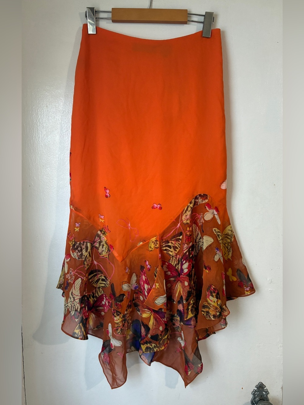 90s NWT Beautiful Silk Skirt Butterfly 2